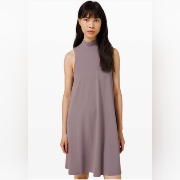 lululemon athletica Dresses & Skirts - Lululemon All Yours High-Neck Dress Lunar Rock Mauve Grey Soft Vitasea Size 8